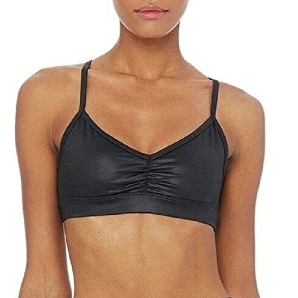 Alo Yoga Sunny Strappy Bra in Glossy Black